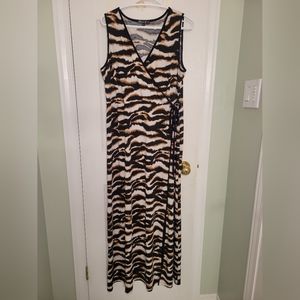 Nina K Animal Print Maxi Dress, size L